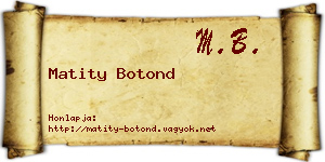 Matity Botond névjegykártya